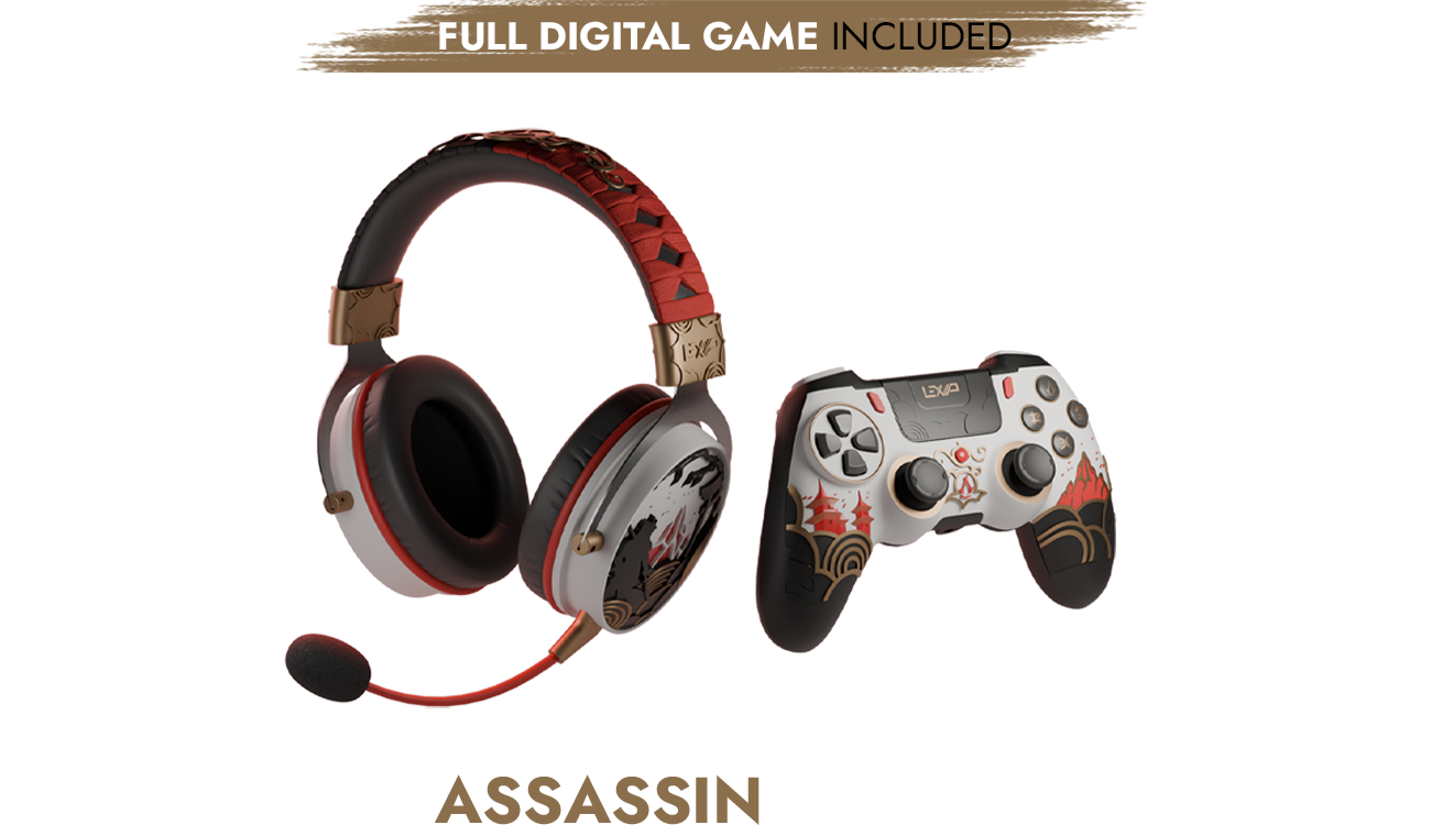 Édition limitée Assassin’s Creed Shadows ASSASSIN – Casque sans fil, manette et clé PC