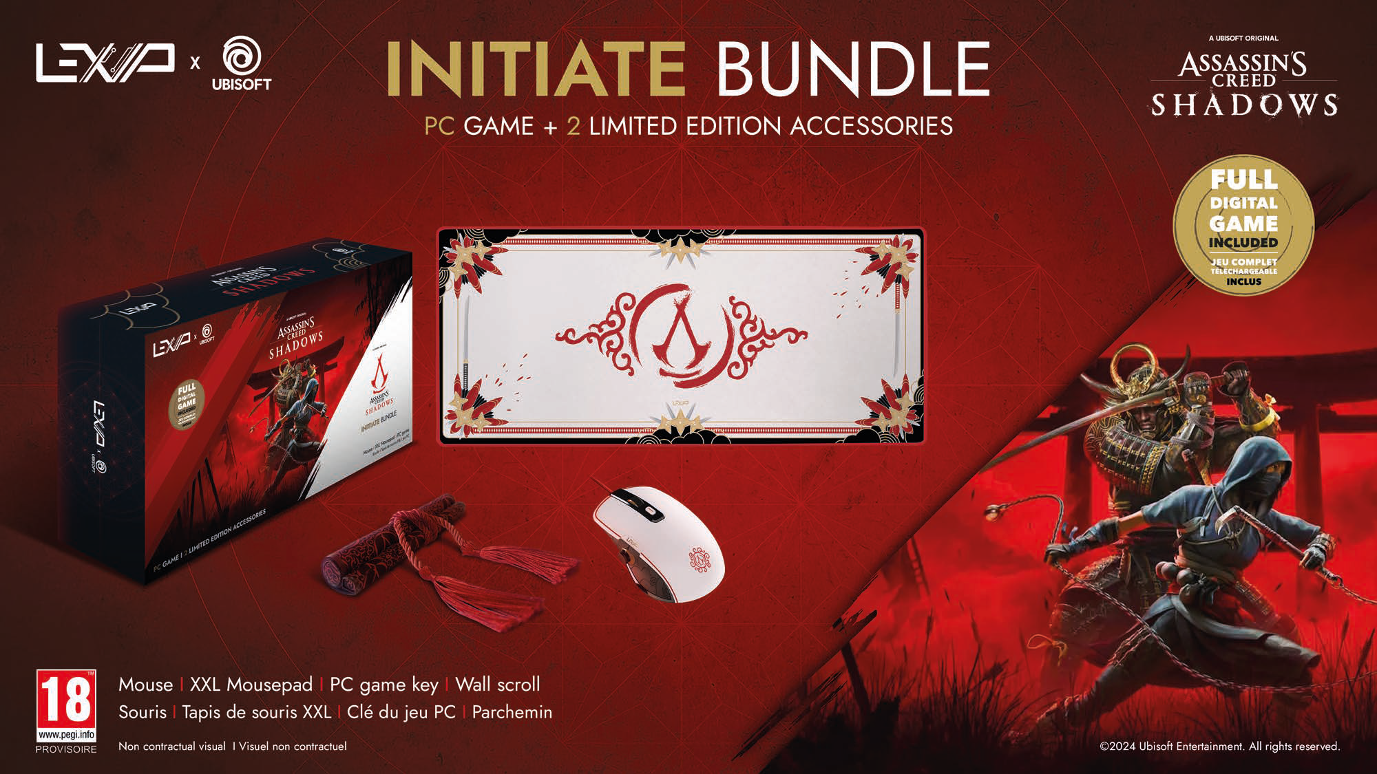 Bundle Assassin's Creed Shadows INITIATE - Tapis XXL et souris + jeu PC